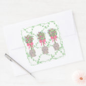 Sticker Carré Lattice Green Topiary Roses Ginger jars jar (Enveloppe)