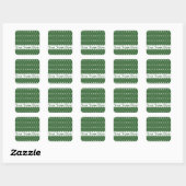 Sticker Carré Lattice Jacquard vert avec monogramme (Feuille)