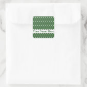 Sticker Carré Lattice Jacquard vert avec monogramme (Sac)