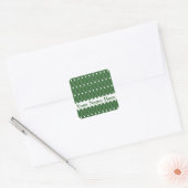 Sticker Carré Lattice Jacquard vert avec monogramme (Enveloppe)