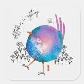 Sticker Carré L'ATTITUDE EST TOUT, Aquarelle (Devant)