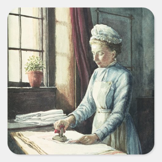 Sticker Carré Laundry Maid, c.1880 (Devant)