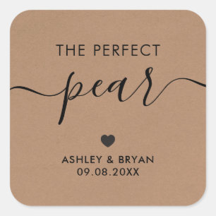 Sticker Carré L'autocollant Poire Parfaite, Étiquette, Kraft