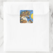 STICKER CARRÉ L'AUTOMNE PARTE SUR UN STALLION UNICORN, REARRÊTAN (Sac)