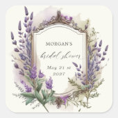 Sticker Carré Lavage à l'eau Lavande Royale Fête de Mariage (Devant)
