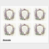 Sticker Carré Lavage à l'eau Lavande Royale Fête de Mariage (Feuille)