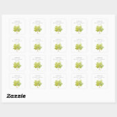 Sticker Carré Lavage de mariage aquarelle Citron Citrus  (Feuille)