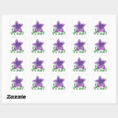 Sticker Carré Lavande de fleurs d'aquarelle (Feuille)