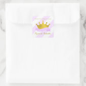 Sticker Carré Lavande et Gold Princess Anniversaire (Sac)
