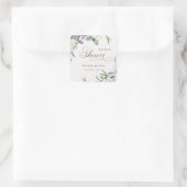 Sticker Carré Lavande Eucalyptus Feuillage Mariage (Sac)