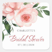 Sticker Carré Lavande Rose Florale Mariage (Devant)