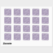 Sticker Carré Lavande Rustique Floral Fleur sauvage Mariage Fave (Feuille)