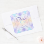 Sticker Carré Lavande Turquoise Melon Merci (Enveloppe)