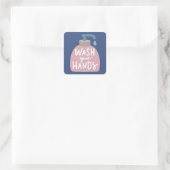 Sticker Carré Lave-toi les mains (Sac)