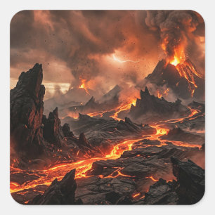 Sticker Carré Lave volcanique