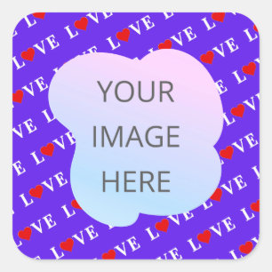 Sticker Carré Lavende LOVE élégant