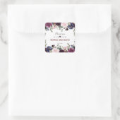 Sticker Carré Lavender Navy Blue Floral Bloom Mariage (Sac)