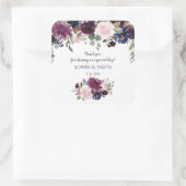 Sticker Carré Lavender Navy Blue Floral Bloom Mariage (Sac)