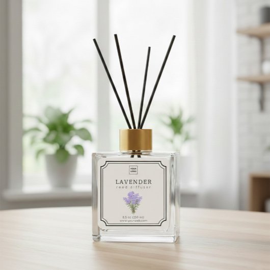 Sticker Carré Lavender Reed Diffuser Label