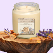 Sticker Carré Lavender Sandalwood Quote Candle Label