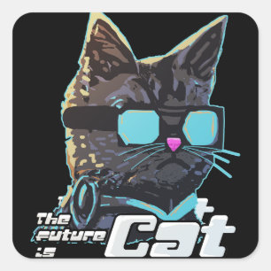 Sticker Carré L'avenir est le chat