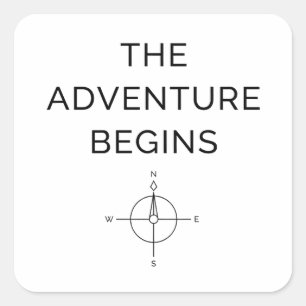 Sticker Carré L'aventure commence Annonce de nouveau bébé mignon