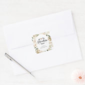 Sticker Carré L'aventure commence Pampas Grass Boho Baby shower (Enveloppe)