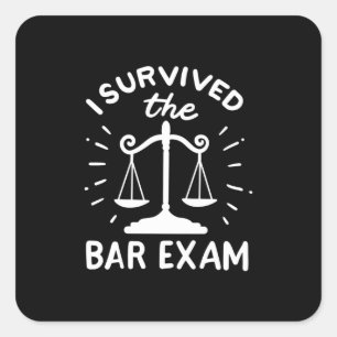 Sticker Carré L'Avocat A Survécu À L'Examen Bar