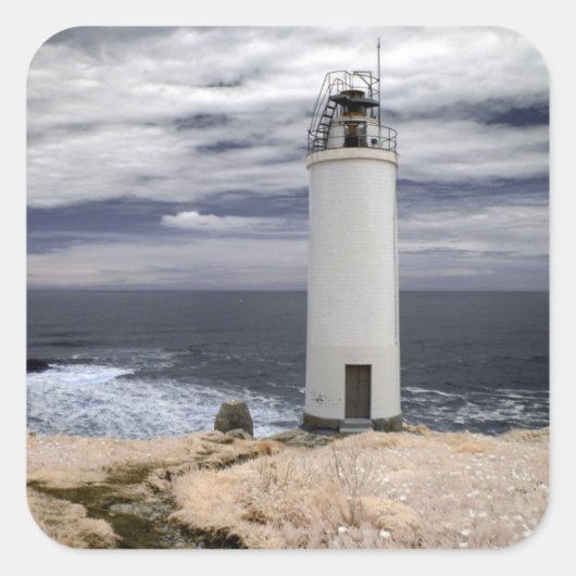 Sticker Carré Laxe Lighthouse | Galicia, Spain (Devant)
