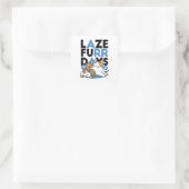 Sticker Carré Laze Furr Days - Cute Lazy Cats Design (Sac)