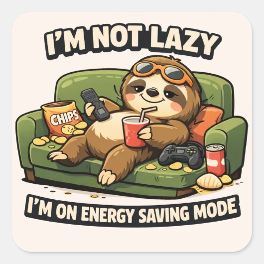 Sticker Carré Lazy Level: Expert (Devant)