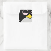 STICKER CARRÉ LAZY LINUX TUX PENGUIN (Sac)