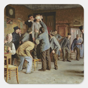 Sticker Carré Le Bain de Pieds Inattendu, 1895