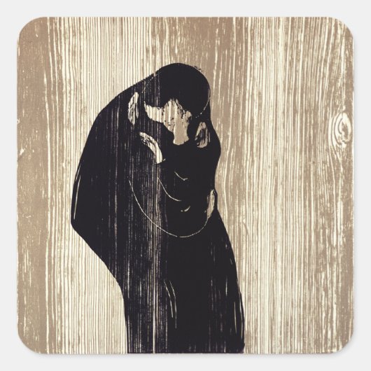 Sticker Carré Le baiser d'Edvard Munch, (Devant)