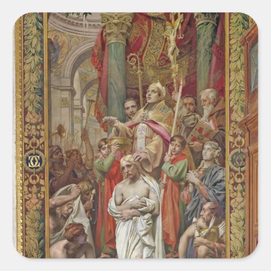 Sticker Carré Le baptême de Clovis I (Devant)