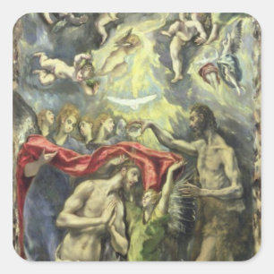 Sticker Carré Le baptême du Christ, c.1597 (huile sur toile)
