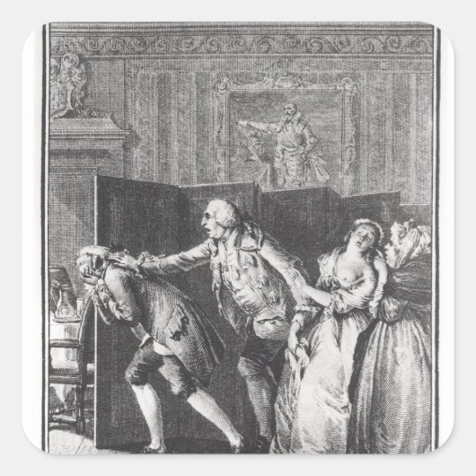 Sticker Carré Le Baron chassa Candide du Château (Devant)