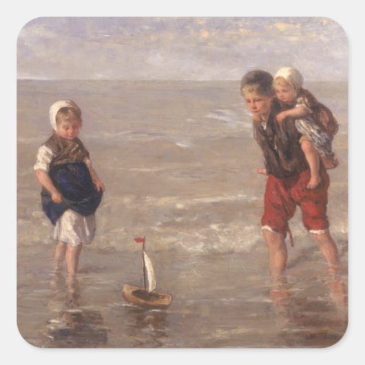 Sticker Carré Le bateau à jouets (Devant)