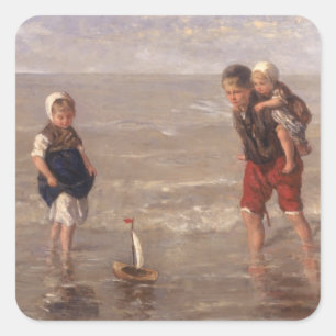 Sticker Carré Le bateau de jouet