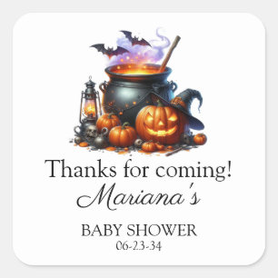 Sticker Carré Le bébé d'Halloween brasse le Baby shower