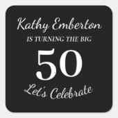 Sticker Carré Le Big 50 50e anniversaire Noir et Blanc (Devant)