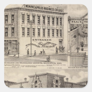 Sticker Carré Le bloc de Brackett, Minnesota