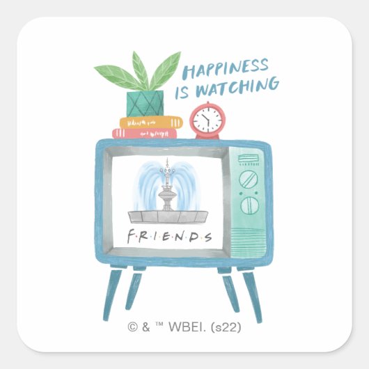 Sticker Carré Le bonheur c'est de regarder FRIENDS™ (Devant)