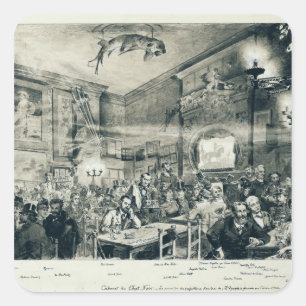 Sticker Carré Le Cabaret du Conversation Noir, 1886