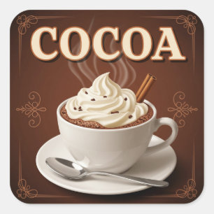 Sticker Carré Le cacao, Poster vintage par Natasha Us