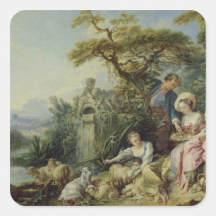 Sticker Carré Le cadeau du berger ou, Le nid