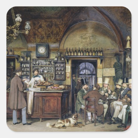 Sticker Carré Le Café à Rome, 1856 (Devant)