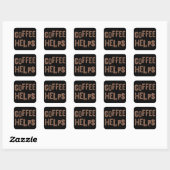 Sticker Carré le café aide typographie rétro drôle de café (Feuille)