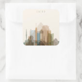 Sticker Carré Le Caire, Egypte | Ville Skyline (Sac)