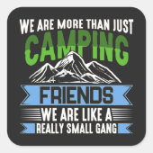 Sticker Carré Le camping est amusant (Devant)